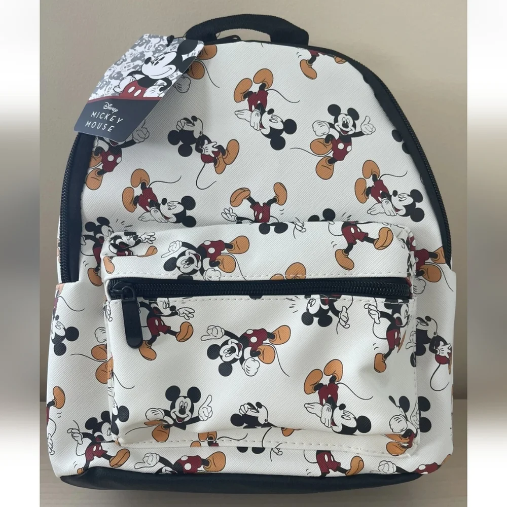 Bioworld Disney MINI Backpack Multi-Color MICKEY MOUSE Print White 11